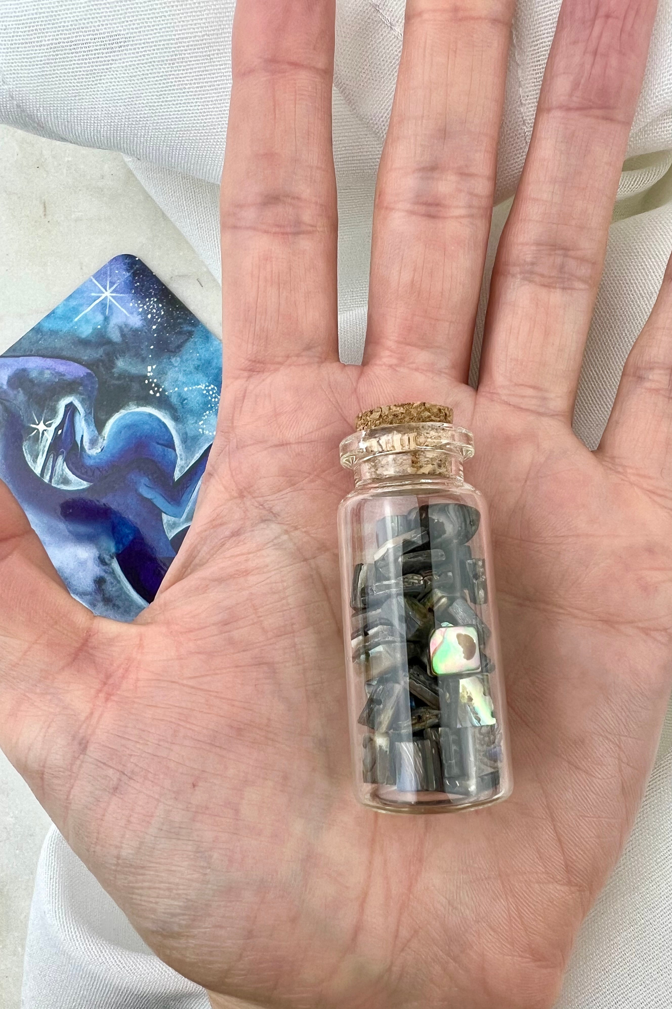 POSITIVITET, SKABELSE & STORHED - Sæt - krystalflaske & kort